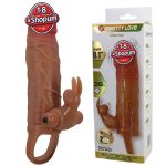 5 cm Dolgulu Uzatmalı Titreşimli Melez Gerçekçi Penis Kılıfı