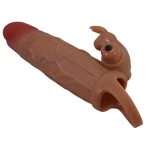 5 cm Dolgulu Uzatmalı Titreşimli Melez Gerçekçi Penis Kılıfı - Görsel 5