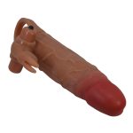 5 cm Dolgulu Uzatmalı Titreşimli Melez Gerçekçi Penis Kılıfı - Görsel 6