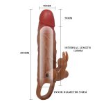 5 cm Dolgulu Uzatmalı Titreşimli Melez Gerçekçi Penis Kılıfı - Görsel 9
