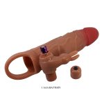 5 cm Dolgulu Uzatmalı Titreşimli Melez Gerçekçi Penis Kılıfı - Görsel 8