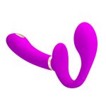USB Şarjlı Strapless Çift Taraflı Titreşimli ve Elektro Şoklu Strapon Vibratör - Thunderbird - Görsel 4