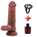 Yeni Nesil Çift Katmanlı 18,5 cm Realistik Belden Bağlamalı Dildo Penis