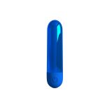 10 Fonksiyonlu USB Şarjlı Metalik Mini Bullet Vibratör – Kiwi (Safir Mavisi) - Görsel 2