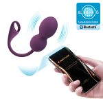 12 Fonksiyonlu Telefon Kontrollü Şarjlı Titreşimli Kegel Topu – Elvira (Mor) - Görsel 2