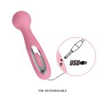 12 Fonksiyonlu USB Şarjlı Masaj Wand Vibratörü – Carina (Pembe) - Görsel 6