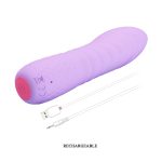 12 Fonksiyonlu USB Şarjlı Mini Vibratör – Lina (Lila) - Görsel 6