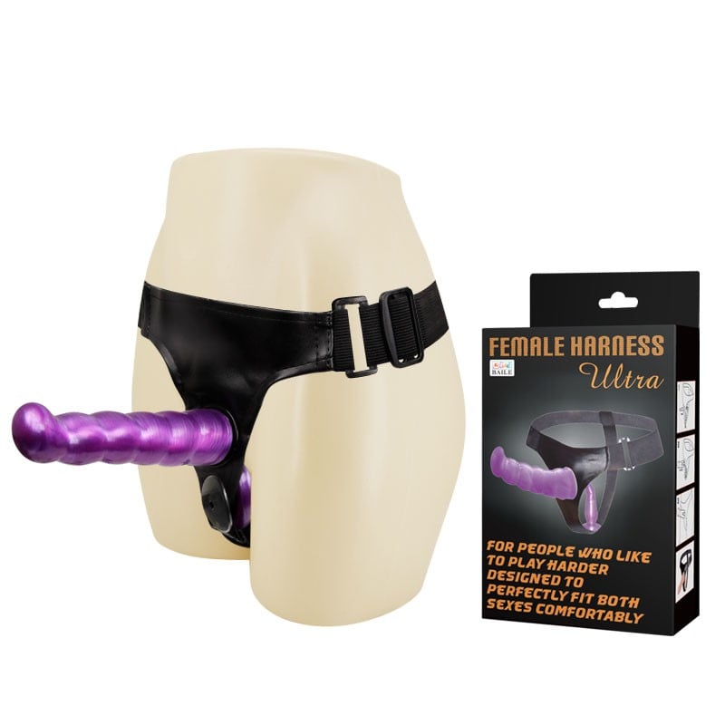 17-5-cm-belden-baglamali-cift-tarafli-mor-strap-on-01 17.5 cm Belden Bağlamalı Çift Taraflı Mor Strap-On - Görsel 1