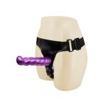 17.5 cm Belden Bağlamalı Çift Taraflı Mor Strap-On - Görsel 3