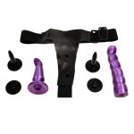 17.5 cm Belden Bağlamalı Çift Taraflı Mor Strap-On - Görsel 6