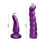 17.5 cm Belden Bağlamalı Çift Taraflı Mor Strap-On - Görsel 7