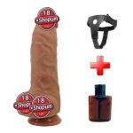 23,2 cm Süper Yumuşak Gerçekçi Silikon Belden Bağlamalı Dildo Penis – Najm