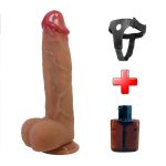 23,5 cm Süper Yumuşak Gerçekçi Silikon Belden Bağlamalı Dildo Penis – Orton - Görsel 2