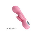 7 Fonksiyonlu 5 Hız Kademeli USB Şarjlı Rabbit G-Nokta Vibratörü – Chris (Pembe) - Görsel 6