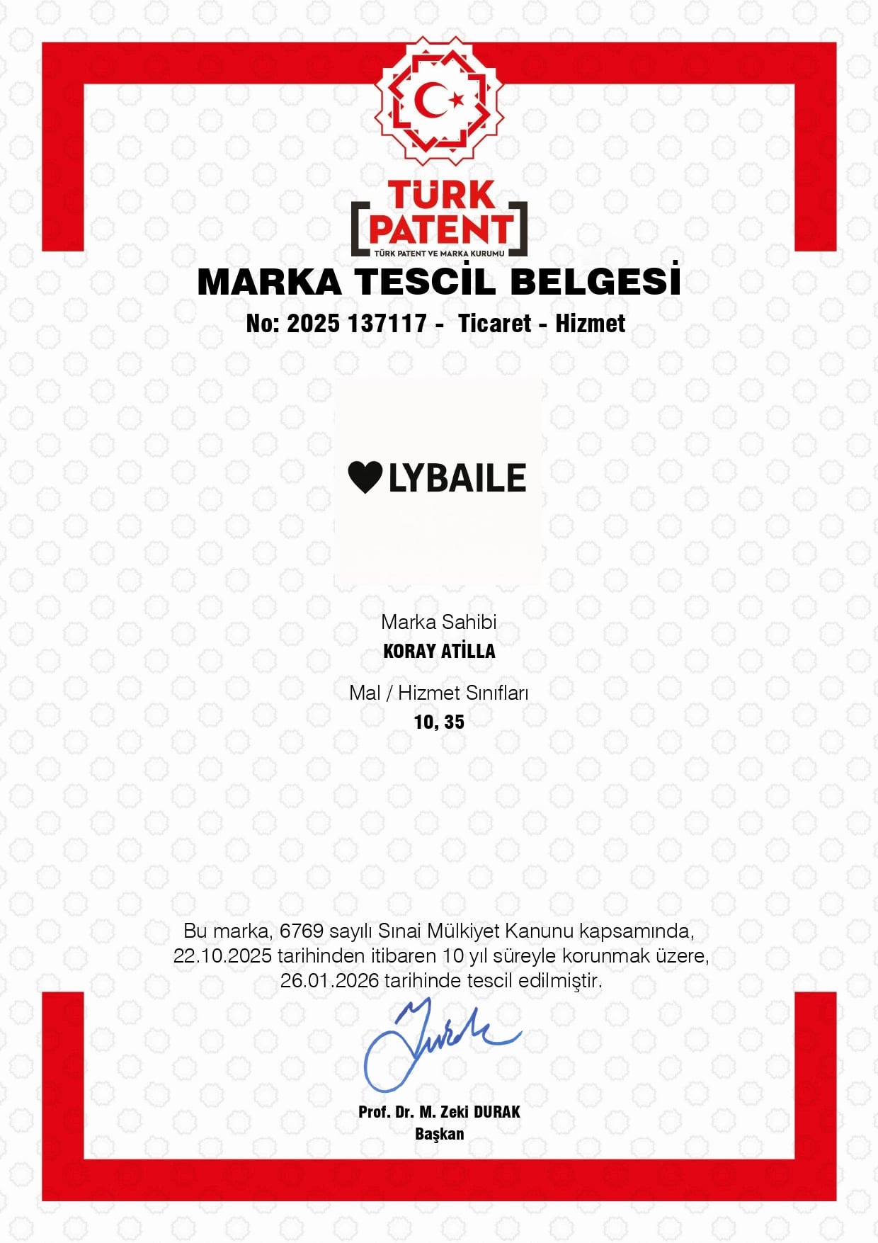 Marka Tescil Belgesi