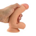 17 cm Dolgun Realistik Dokulu Vantuzlu Dildo Penis – Ten Rengi - Görsel 4