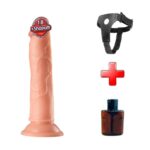 19 cm Testissiz Realistik Belden Bağlamalı Vantuzlu Dildo Penis – Ten Rengi