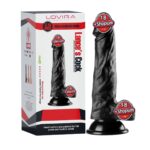 19,5 cm Realistik Dokulu Vantuzlu Dildo Penis – Siyah