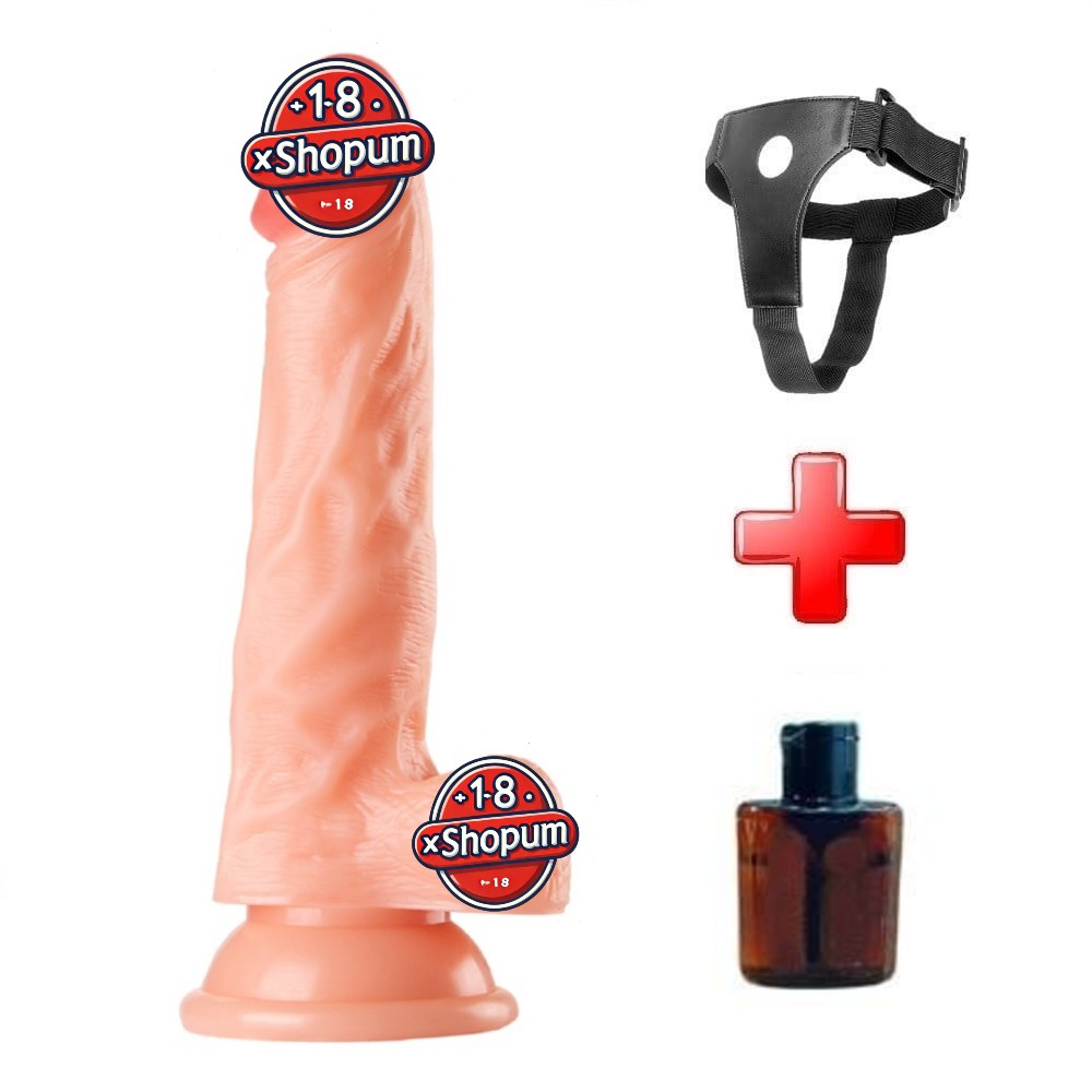 195-cm-ten-rengi-realistik-dokulu-belden-baglamali-vantuzlu-dildo-penis-01-xshopum 19,5 cm Realistik Dokulu Belden Bağlamalı Vantuzlu Dildo Penis – Ten Rengi - Görsel 1