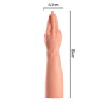 35 cm Dev Boy Ekstra Kalın Realistik El Tasarımlı Dildo – Ten Rengi - Görsel 5