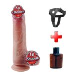 22 cm Ultra Gerçekçi Melez Belden Bağlamalı Vantuzlu Dildo Penis – Kaelix