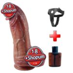 26 cm Dev Kalın Ultra Gerçekçi Melez Belden Bağlamalı Vantuzlu Dildo Penis – Velkor
