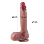 27 cm Kalın Ultra Gerçekçi Melez Vantuzlu Dildo Penis – Bahamut - Görsel 7