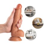 21 cm Realistik Dokulu Belden Bağlamalı Vantuzlu Dildo Penis – Melez - Görsel 6