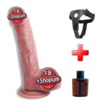 21,5 cm Ultra Gerçekçi Melez Belden Bağlamalı Vantuzlu Dildo Penis – Nexor