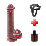 22 cm Çift Katmanlı Ultra Gerçekçi Melez Belden Bağlamalı Vantuzlu Dildo Penis – Velmora