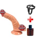 19 cm Realistik Dokulu Ten Rengi Belden Bağlamalı Vantuzlu Dildo Penis – Iron