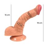 19 cm Realistik Dokulu Ten Rengi Vantuzlu Dildo Penis – Iron - Görsel 7