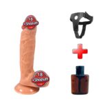 23 cm Realistik Dokulu Ten Rengi Belden Bağlamalı Vantuzlu Dildo Penis – Jason