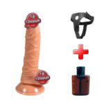 19 cm Realistik Dokulu Ten Rengi Belden Bağlamalı Vantuzlu Dildo Penis – Dana