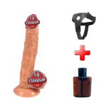 23 cm Realistik Dokulu Ten Rengi Belden Bağlamalı Vantuzlu Dildo Penis – Elon