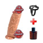 26 cm Ekstra Kalın Realistik Dokulu Ten Rengi Belden Bağlamalı Vantuzlu Dildo Penis – Atlas