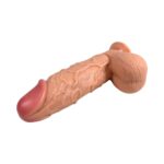 26 cm Ekstra Kalın Realistik Dokulu Ten Rengi Belden Bağlamalı Vantuzlu Dildo Penis – Atlas - Görsel 8