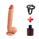27 cm Ekstra Uzun Realistik Dokulu Ten Rengi Belden Bağlamalı Vantuzlu Dildo Penis – Vincent - Görsel 2